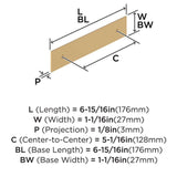 AMEROCK Maymont Rectangle Cabinet Handle Backplate in Champagne Bronze 128mm BP37589CZ Specs