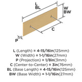 AMEROCK Maymont Rectangle Cabinet Handle Backplate in Champagne Bronze 3" BP37587CZ Specs