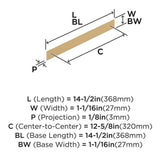 AMEROCK Maymont Rectangle Cabinet Handle Backplate in Champagne Bronze 320mm BP37594CZ Specs
