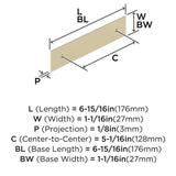 AMEROCK Maymont Rectangle Cabinet Handle Backplate in Golden Champagne 128mm BP37589BBZ Specs