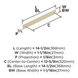 AMEROCK Maymont Rectangle Cabinet Handle Backplate in Golden Champagne 320mm BP37594BBZ Specs
