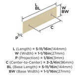 AMEROCK Maymont Rectangle Cabinet Handle Backplate in Golden Champagne 96mm BP37588BBZ Specs