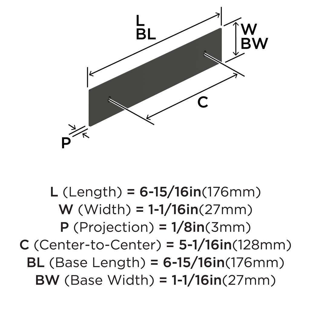 AMEROCK Maymont Rectangle Cabinet Handle Backplate in Matte Black 128mm BP37589MB Specs