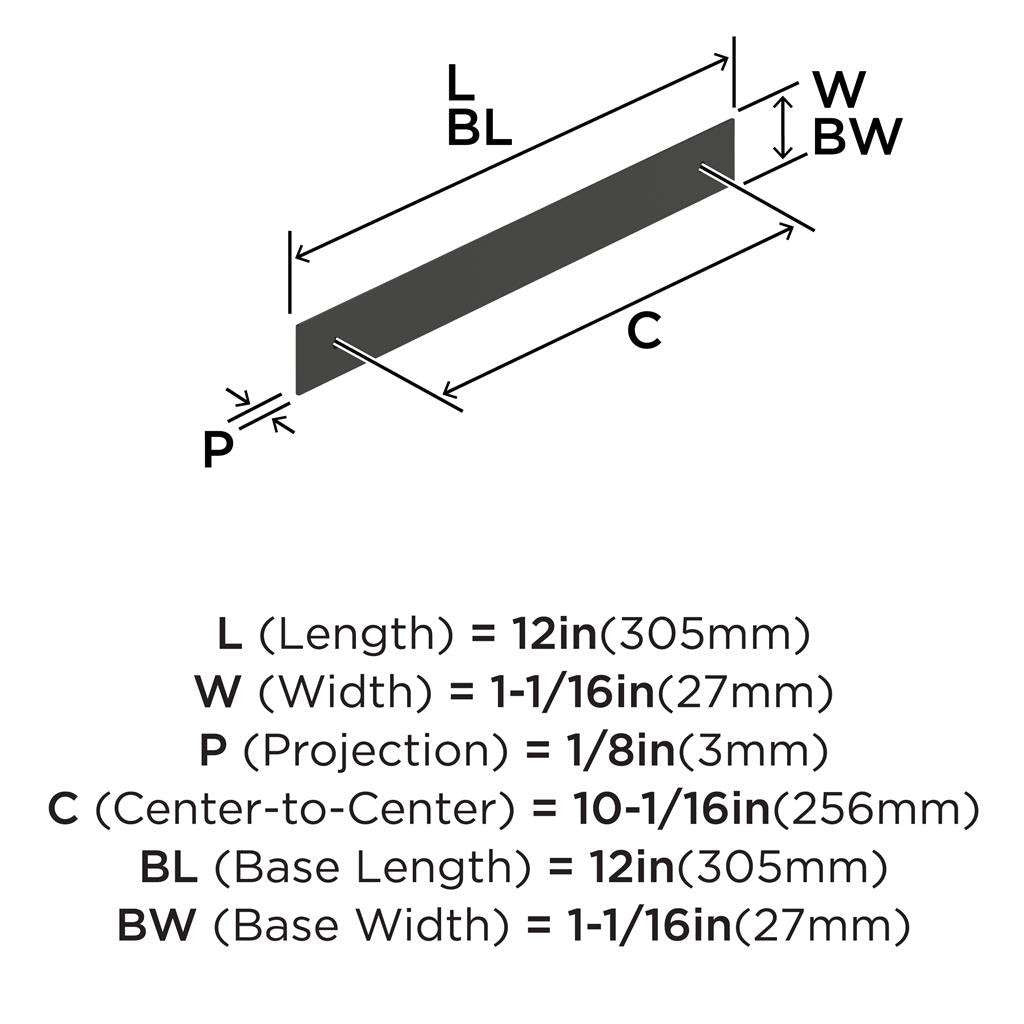 AMEROCK Maymont Rectangle Cabinet Handle Backplate in Matte Black 256mm BP37593MB Specs
