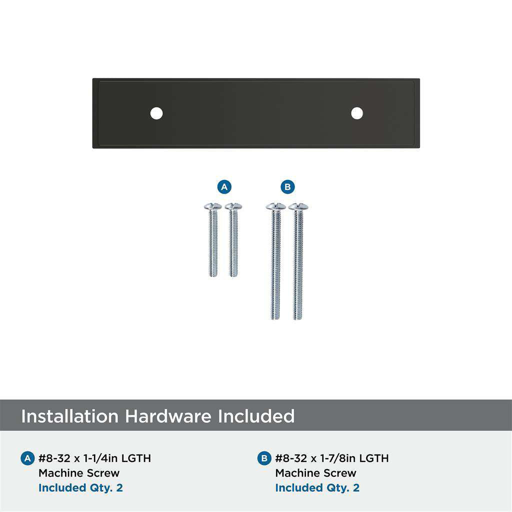 AMEROCK Maymont Rectangle Cabinet Handle Backplate in Matte Black 3" BP37587MB Installation Hardware