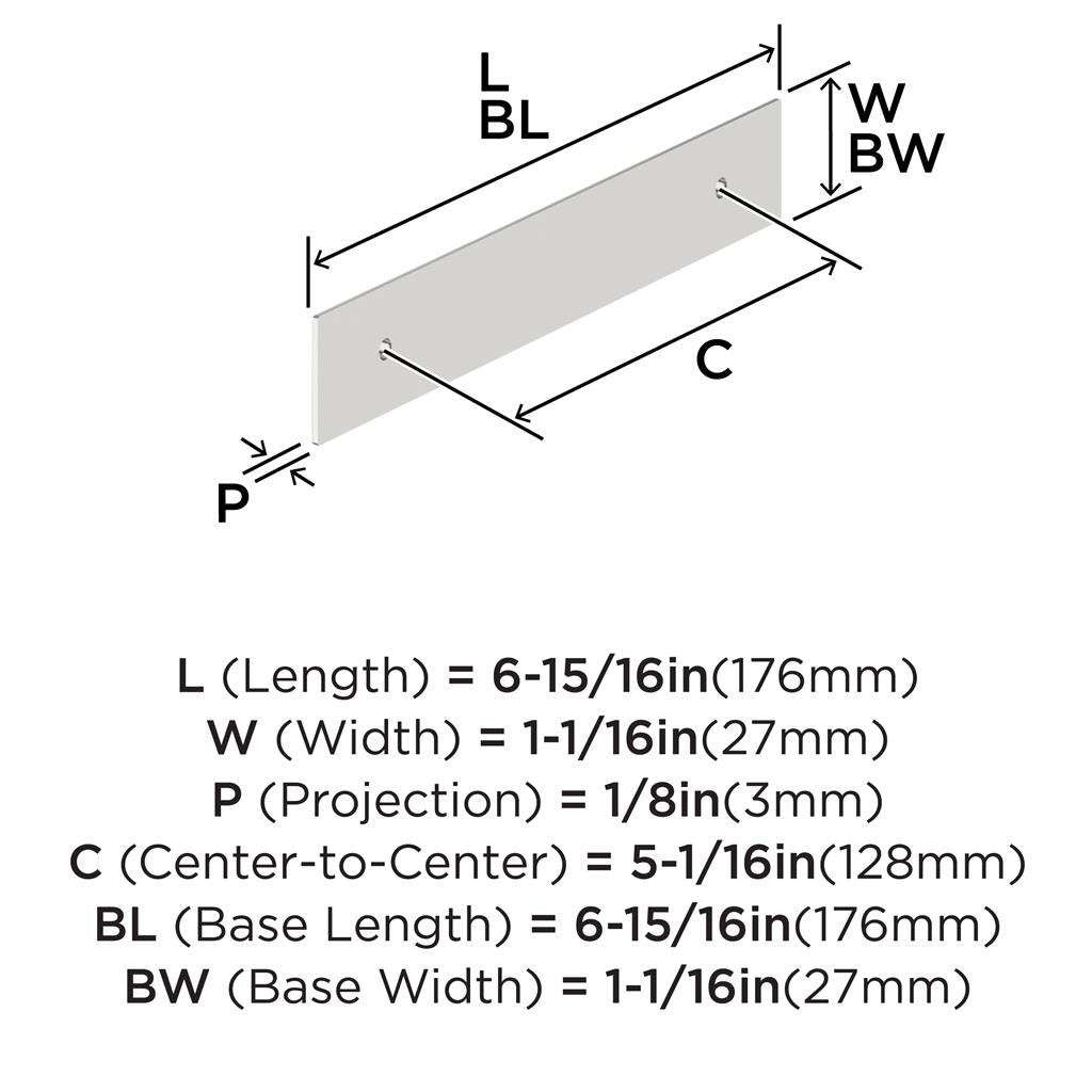 AMEROCK Maymont Rectangle Cabinet Handle Backplate in Polished Chrome 128mm BP3758926 Specs