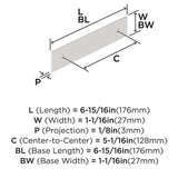 AMEROCK Maymont Rectangle Cabinet Handle Backplate in Polished Chrome 128mm BP3758926 Specs