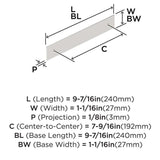 AMEROCK Maymont Rectangle Cabinet Handle Backplate in Polished Chrome 192mm BP3759126 Specs