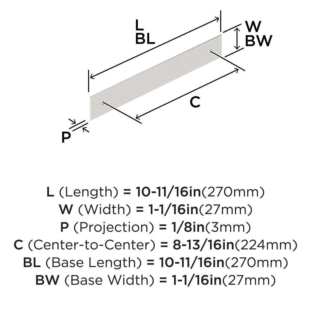 AMEROCK Maymont Rectangle Cabinet Handle Backplate in Polished Chrome 224mm BP3759226 Specs