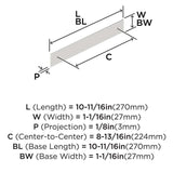 AMEROCK Maymont Rectangle Cabinet Handle Backplate in Polished Chrome 224mm BP3759226 Specs