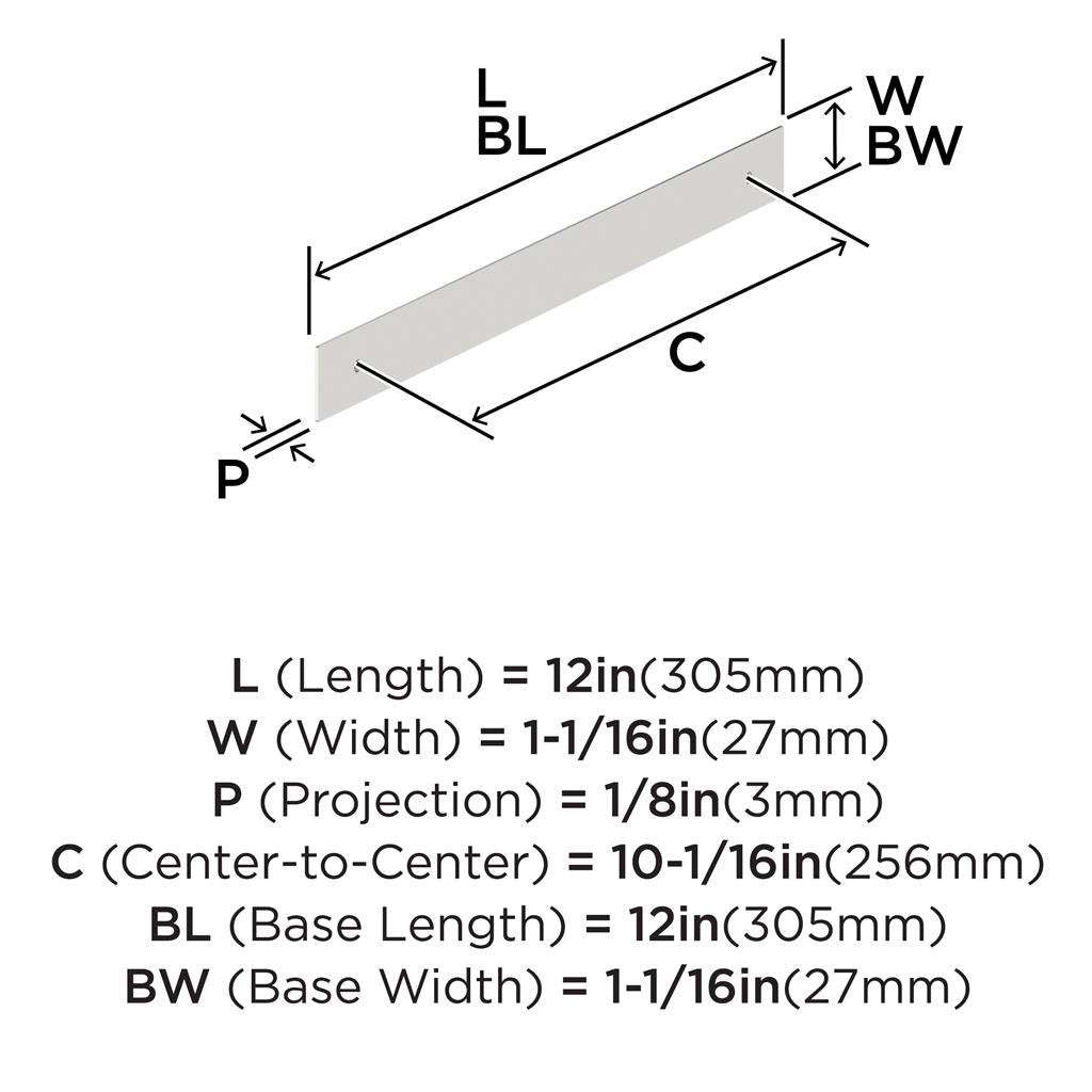 AMEROCK Maymont Rectangle Cabinet Handle Backplate in Polished Chrome 256mm BP3759326 Specs