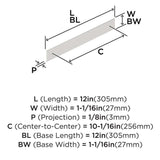 AMEROCK Maymont Rectangle Cabinet Handle Backplate in Polished Chrome 256mm BP3759326 Specs
