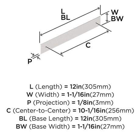 AMEROCK Maymont Rectangle Cabinet Handle Backplate in Polished Chrome 256mm BP3759326 Specs