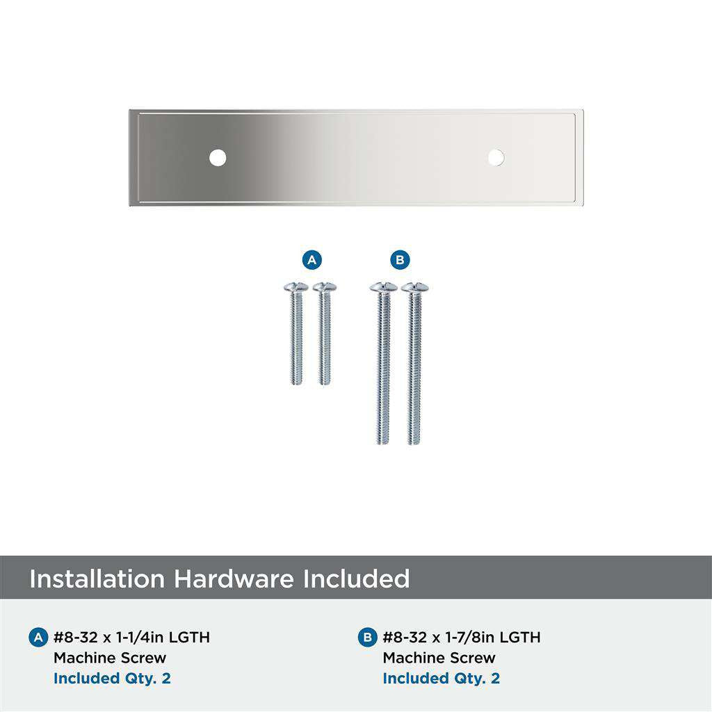 AMEROCK Maymont Rectangle Cabinet Handle Backplate in Polished Chrome 3" BP3758726 Installation Hardware