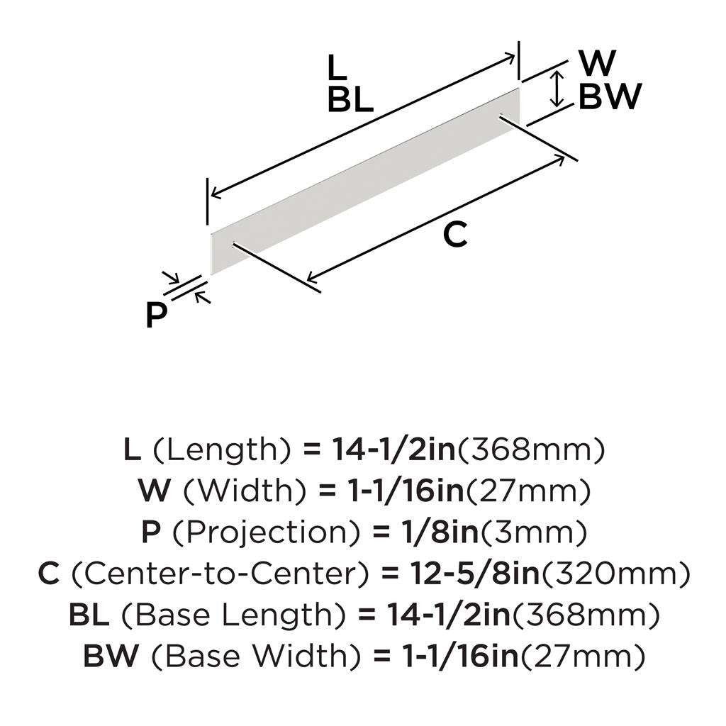 AMEROCK Maymont Rectangle Cabinet Handle Backplate in Polished Chrome 320mm BP3759426 Specs