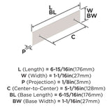 AMEROCK Maymont Rectangle Cabinet Handle Backplate in Polished Nickel 128mm BP37589PN Specs