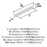 AMEROCK Maymont Rectangle Cabinet Handle Backplate in Polished Nickel 224mm BP37592PN Specs
