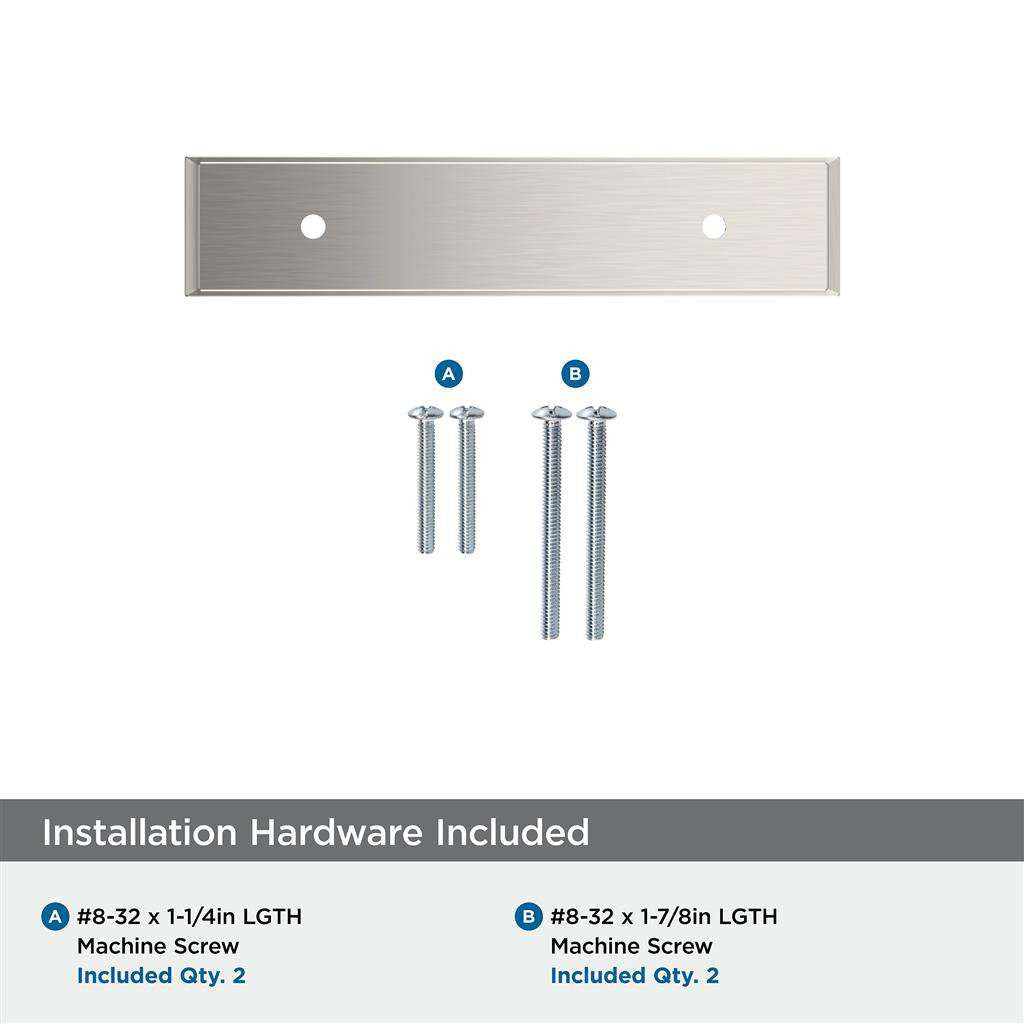 AMEROCK Maymont Rectangle Cabinet Handle Backplate in Satin Nickel 3" BP37587G10 Installation Hardware