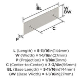 AMEROCK Maymont Rectangle Cabinet Handle Backplate in Satin Nickel 96mm BP37588G10 Specs