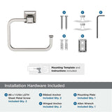 AMEROCK Mulholland 6-13/16" Long Hanging Towel Ring in Brushed Nickel BH36022G10 Installation Hardware