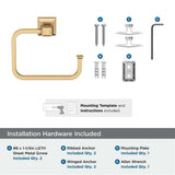 AMEROCK Mulholland 6-13/16" Long Hanging Towel Ring in Champagne Bronze BH36022CZ Installation Hardware