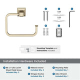AMEROCK Mulholland 6-13/16" Long Hanging Towel Ring in Golden ChampagneBH36022BBZ Installation Hardware