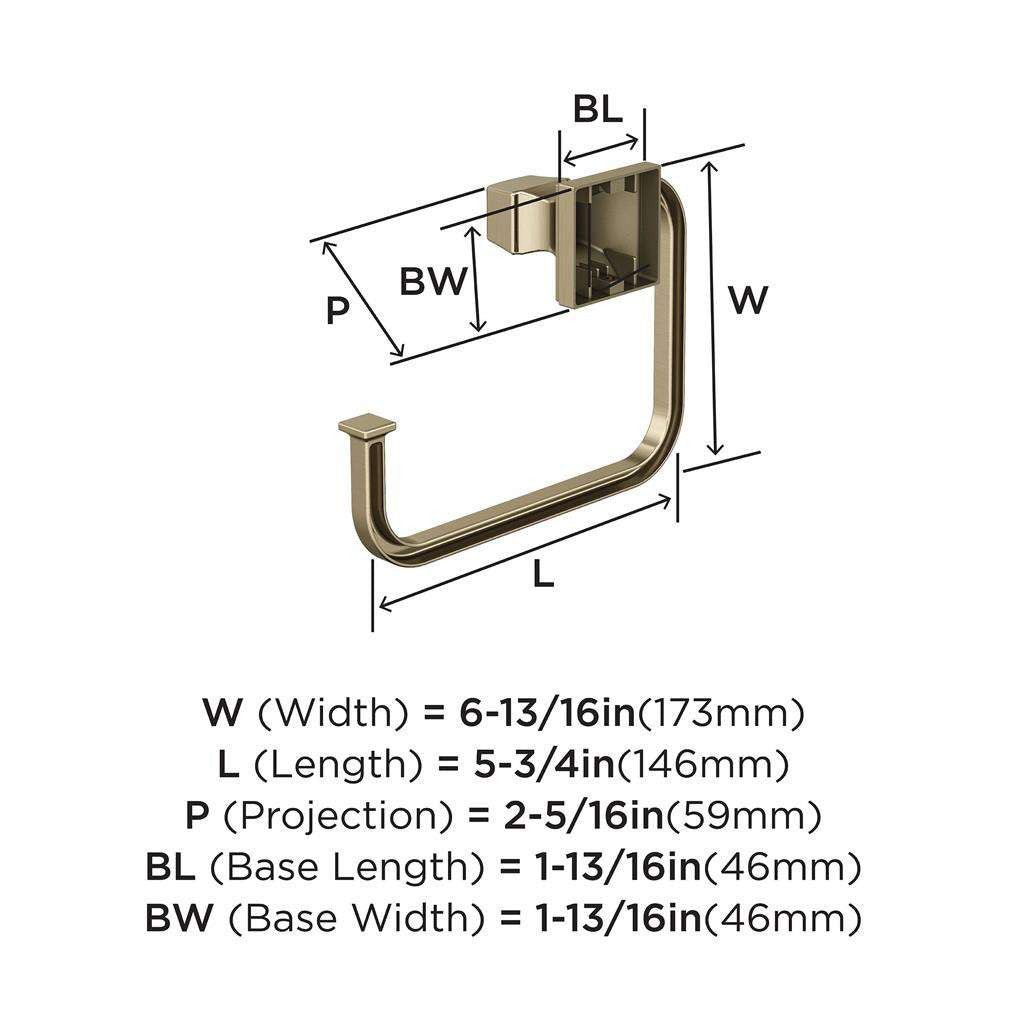 AMEROCK Mulholland 6-13/16" Long Hanging Towel Ring in Golden ChampagneBH36022BBZ Specs