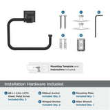 AMEROCK Mulholland 6-13/16" Long Hanging Towel Ring in Matte Black BH36022MB Installation Hardware