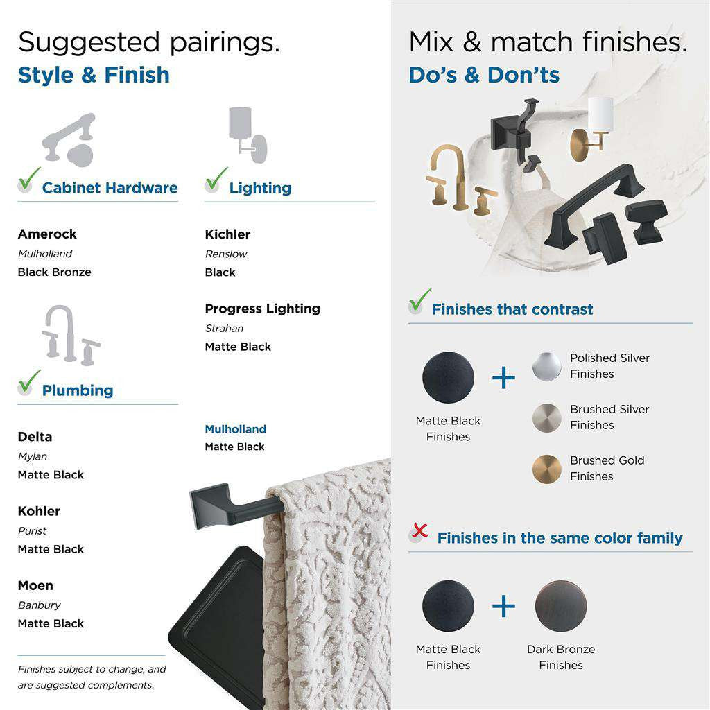AMEROCK Mulholland 6-13/16" Long Hanging Towel Ring in Matte Black BH36022MB Suggested Pairings