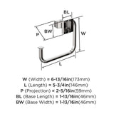 AMEROCK Mulholland 6-13/16" Long Hanging Towel Ring in Polished Chrome BH3602226 Specs