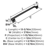 AMEROCK Mulholland Appliance Pulls in Black Bronze 12" BP53532BBR Specs