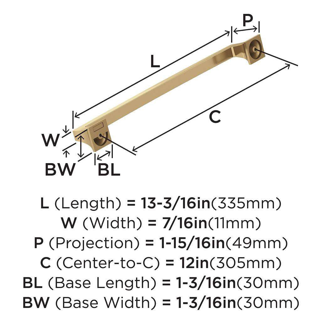 AMEROCK Mulholland Appliance Pulls in Champagne Bronze 12" BP53532CZ Specs