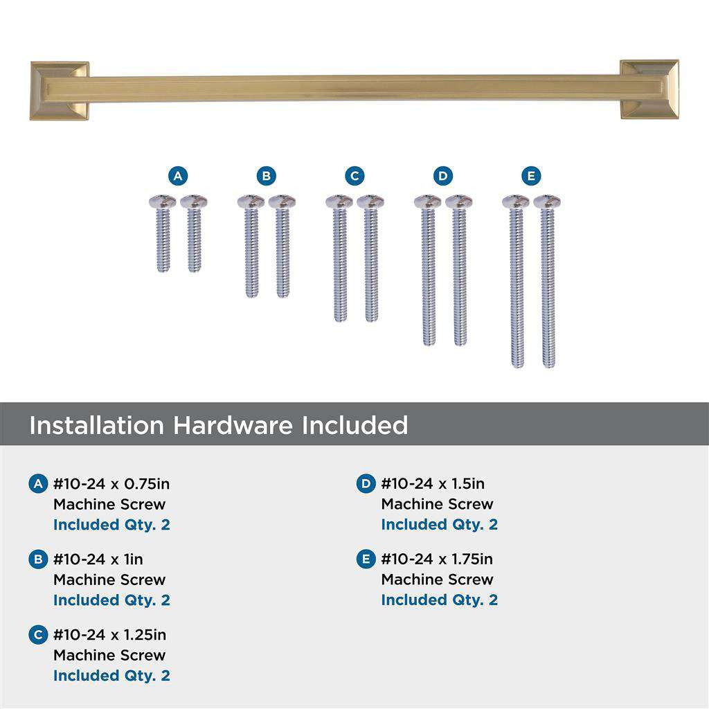 AMEROCK Mulholland Appliance Pulls in Golden Champagne 12" BP53532BBZ Installation Hardware