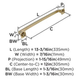 AMEROCK Mulholland Appliance Pulls in Golden Champagne 12" BP53532BBZ Specs