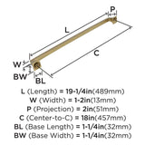 AMEROCK Mulholland Appliance Pulls in Golden Champagne 18" BP53533BBZ Specs