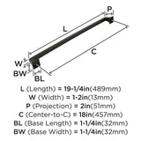 AMEROCK Mulholland Appliance Pulls in Oil Rubbed Bronze 18" BP53533ORB Specs