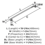 AMEROCK Mulholland Appliance Pulls in Polished Chrome 18" BP5353326 Specs