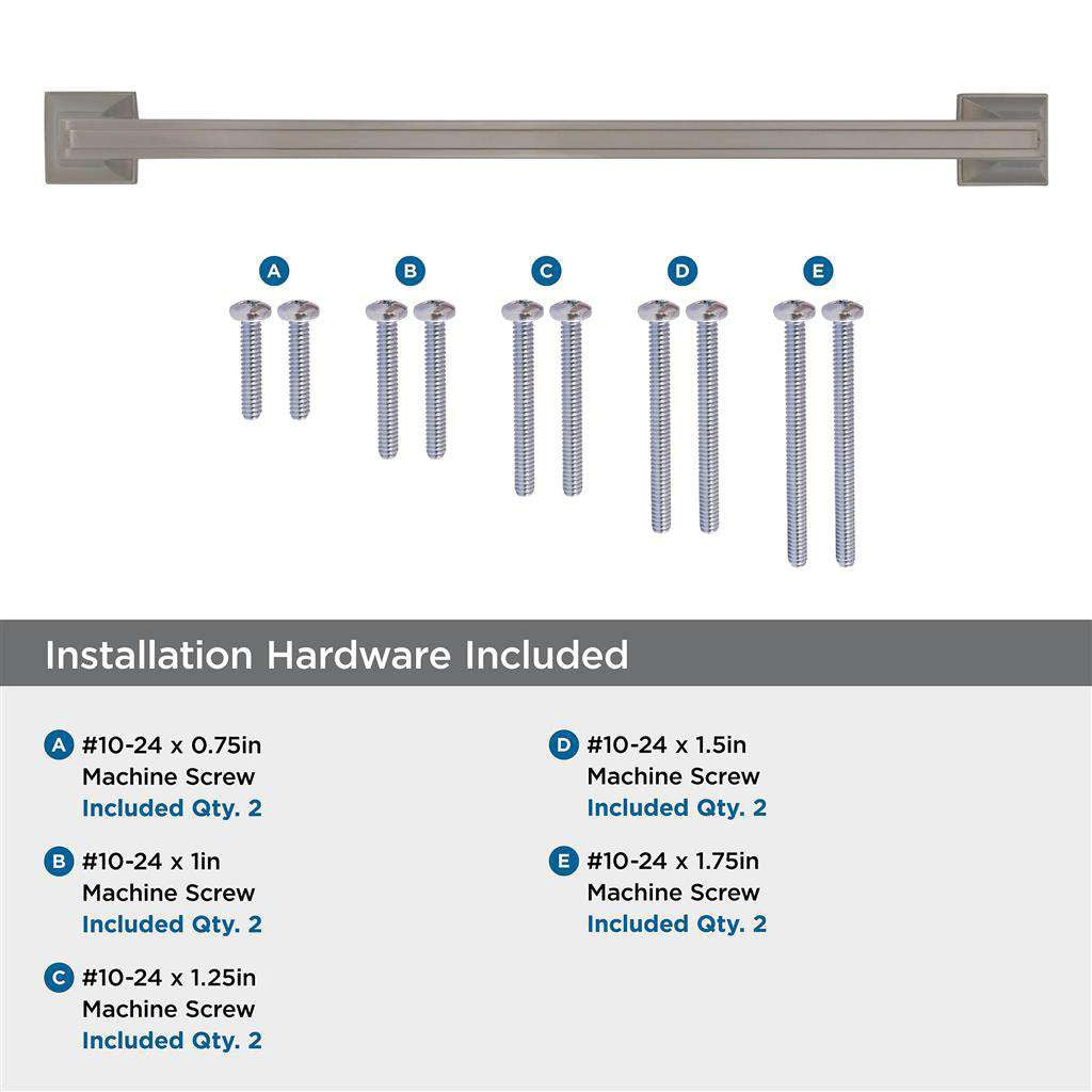 AMEROCK Mulholland Appliance Pulls in Satin Nickel 12" BP53532G10 Installation Hardware