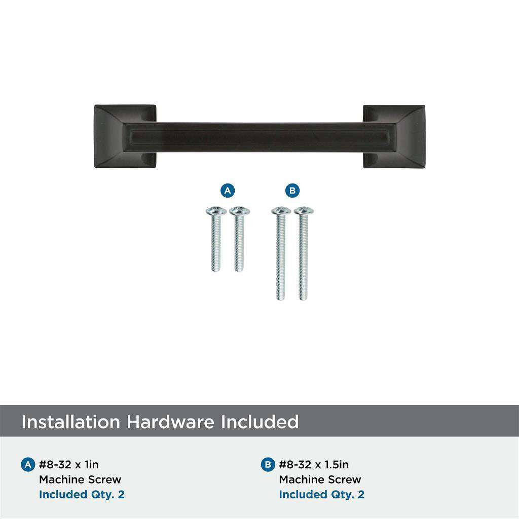 Amerock Mulholland Cabinet Handle Pull in Black Bronze 3" BP53030BBR Installation Hardware