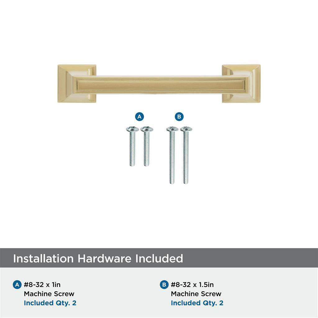 AMEROCK Mulholland Cabinet Handle Pull in Champagne Bronze 3" BP53030CZ Installation Hardware