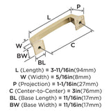 AMEROCK Mulholland Cabinet Handle Pull in Champagne Bronze 3" BP53030CZ Specs