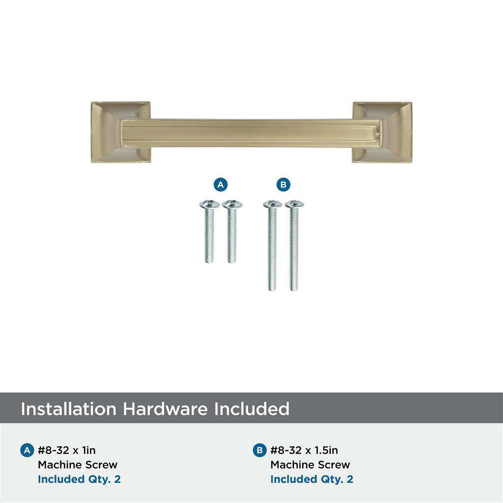 AMEROCK Mulholland Cabinet Handle Pull in Golden Champagne 3" BP53030BBZ Installation Hardware