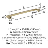 AMEROCK Mulholland Cabinet Handle Pull in Golden Champagne 320mm BP53537BBZ Specs