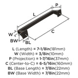 AMEROCK Mulholland Cabinet Handle Pull in Oil Rubbed Bronze 160mm BP53530ORB Specs