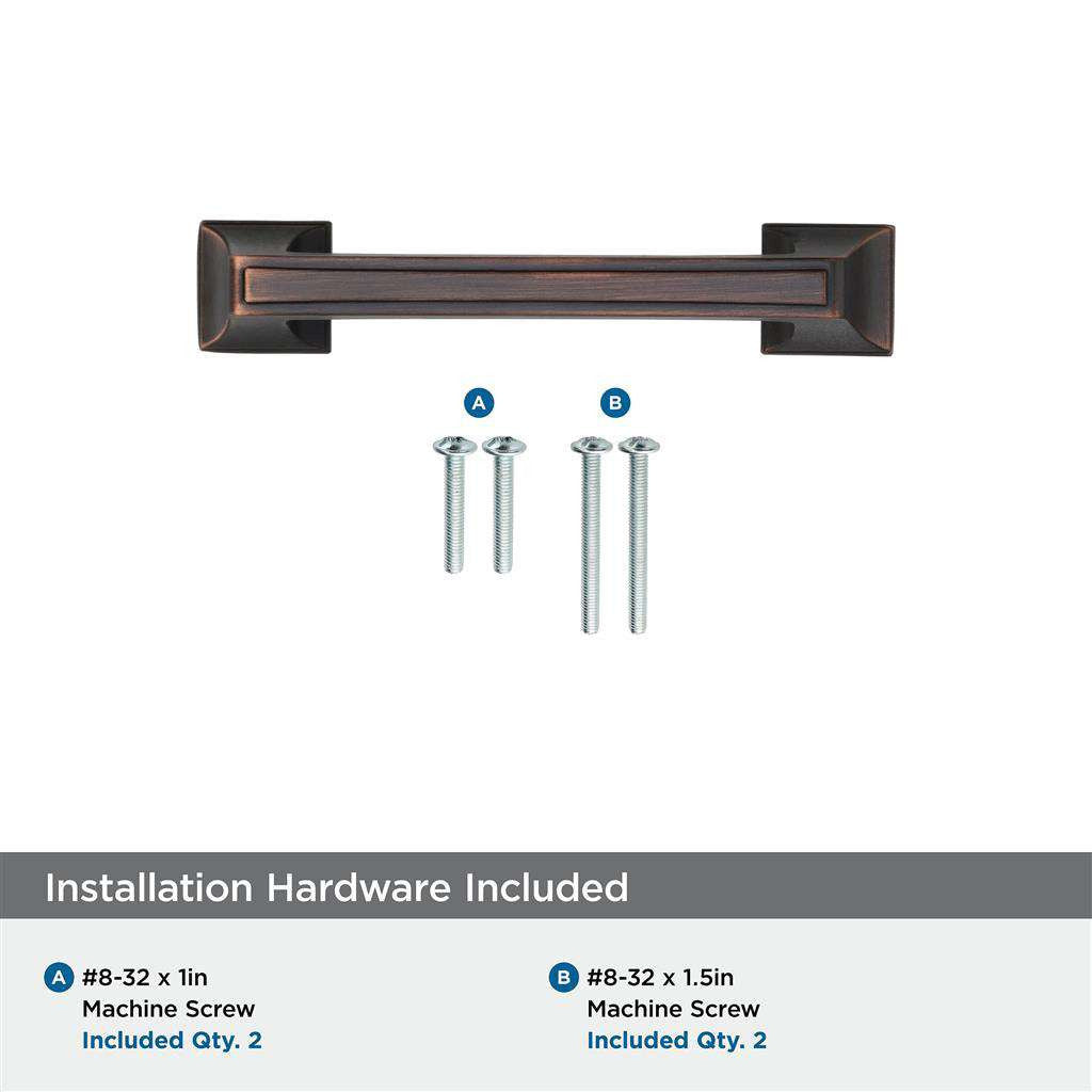 AMEROCK Mulholland Cabinet Handle Pull in Oil Rubbed Bronze 3" BP53030ORB Installation Hardware