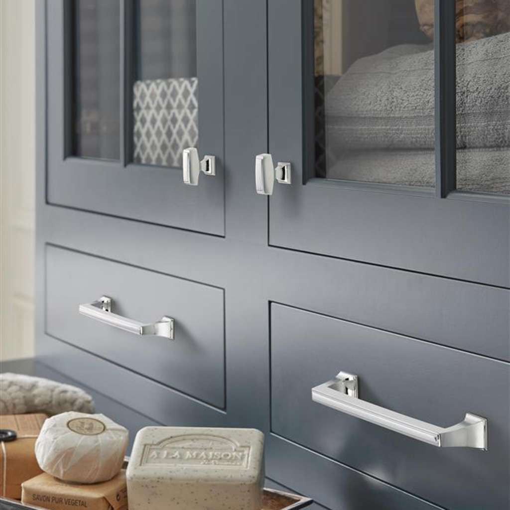 AMEROCK Mulholland Cabinet Handle Pull in Polished Chrome 160mm BP5353026 on Blue