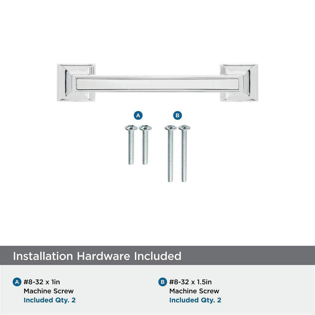 AMEROCK Mulholland Cabinet Handle Pull in Polished Chrome 3" BP5303026 Installation Hardware