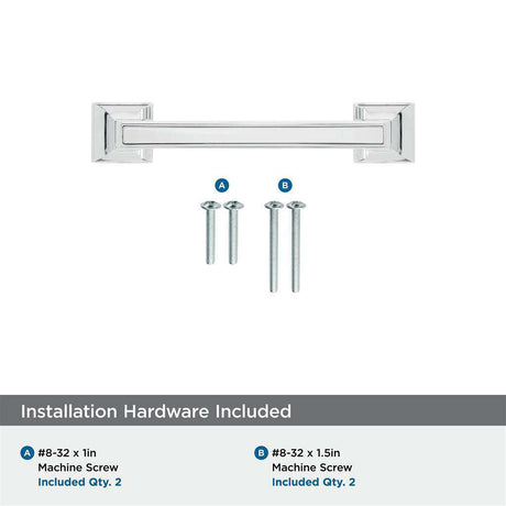 AMEROCK Mulholland Cabinet Handle Pull in Polished Chrome 3" BP5303026 Installation Hardware