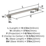 AMEROCK Mulholland Cabinet Handle Pull in Polished Nickel 320mm BP53537PN Specs