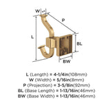 AMEROCK Mulholland Double Robe Hook in Champagne Bronze BH36020CZ Specs